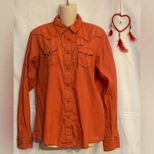 Cruel Girl women’s orange western button down. Size XL
